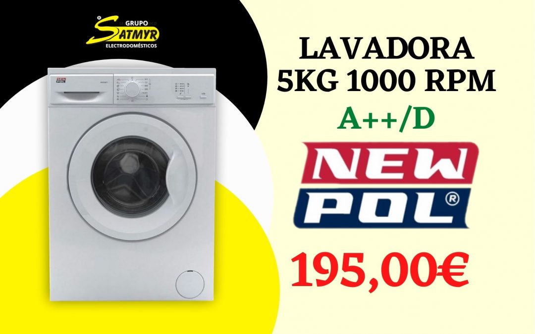 LAVADORA NEWPOL CARGA FRONTAL 5 KG 1.000 RPM A++/D – NW512EU