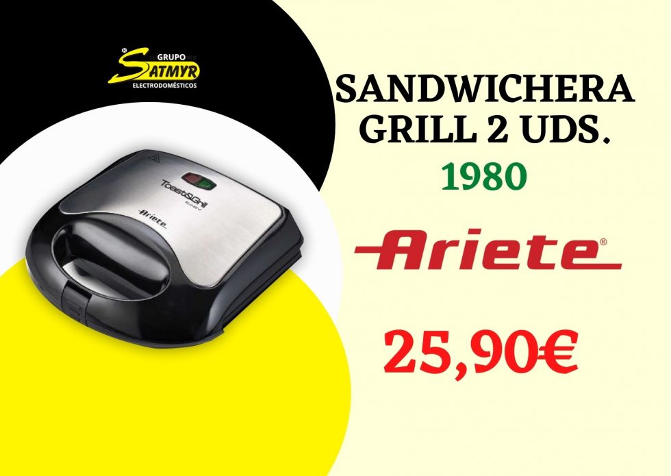 SANDWICHERA ARIETE GRILL 1980 SATMYR ELECTRODOMÉSTICOS